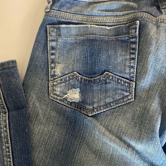 chevignon denim goods jeans size 25 dark blue distressed - Picture 10 of 11